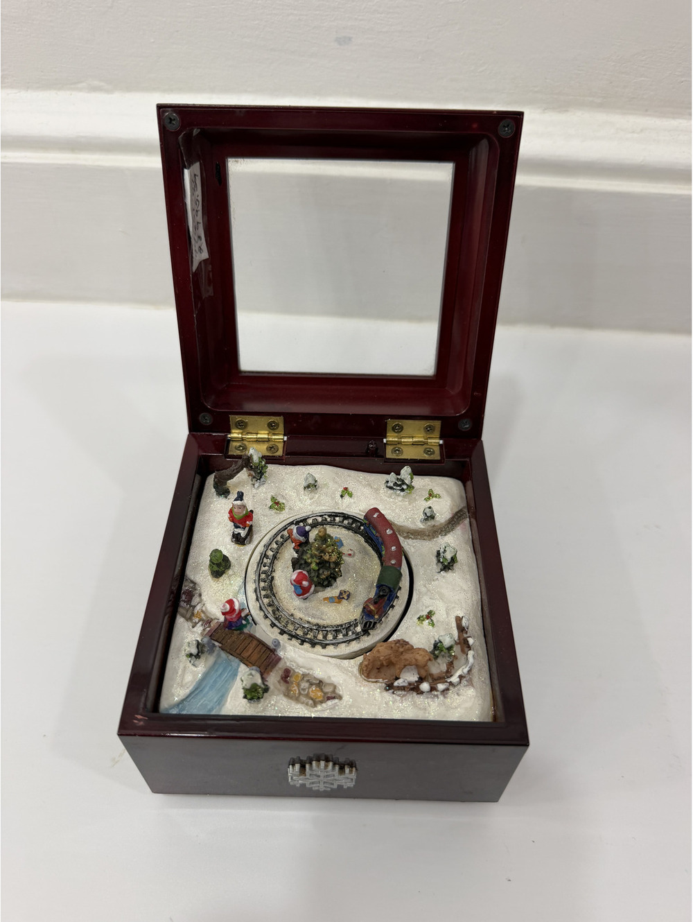 Holiday Train Animated Wind Up Music Box-We Wish You A Merry Christmas
